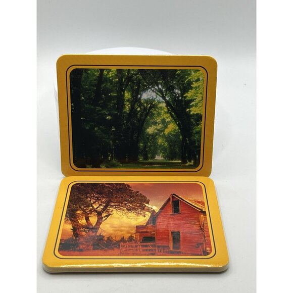 4 - COUNTRY SCENE COASTER'S WITH FELT BACKS VINTAGE SEE ALL - Picture 4 of 16